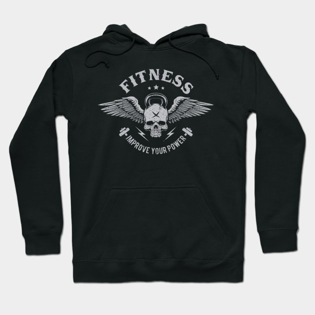 skull kettlebell Hoodie by cithu09